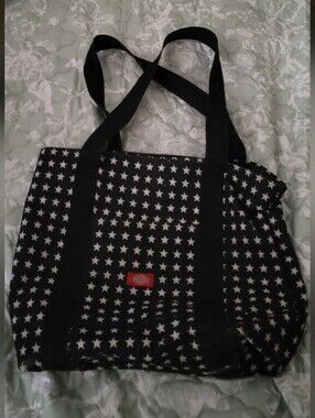 Dickies Black Tote Bag with White Star Print